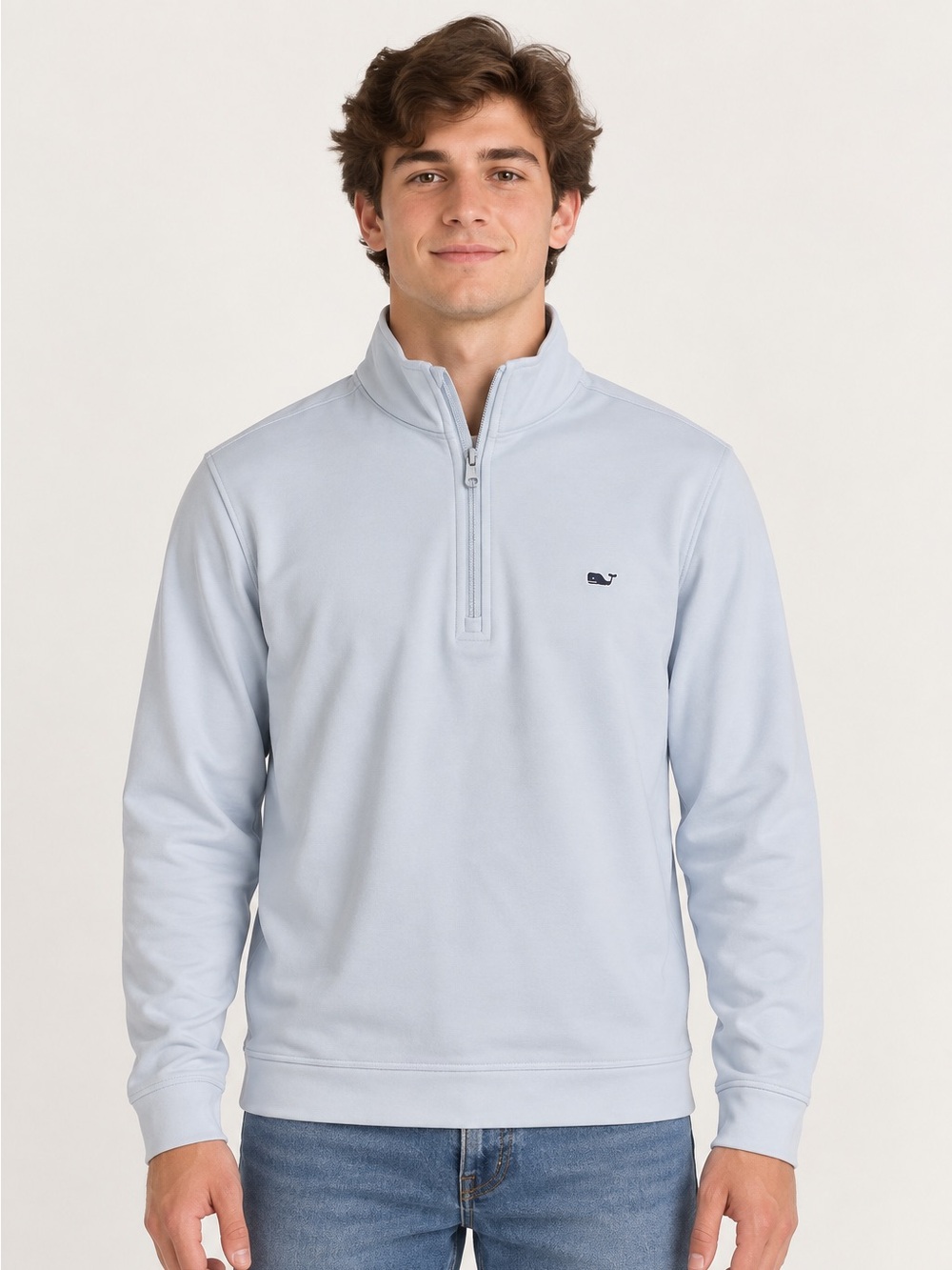 Vineyard Vines Light Blue Men's Quarter-Zip Pullover